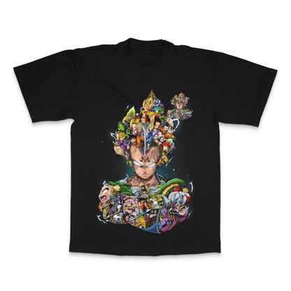 Anime Characters Graphic Design Black T-Shirt
