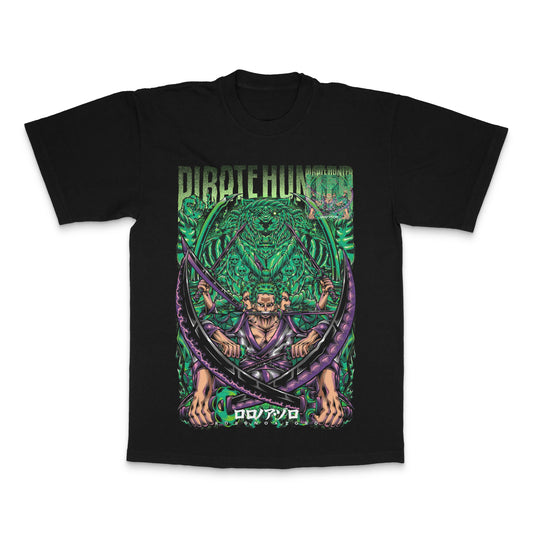 Pirate Hunter Graphic Tee with Colorful Anime Design