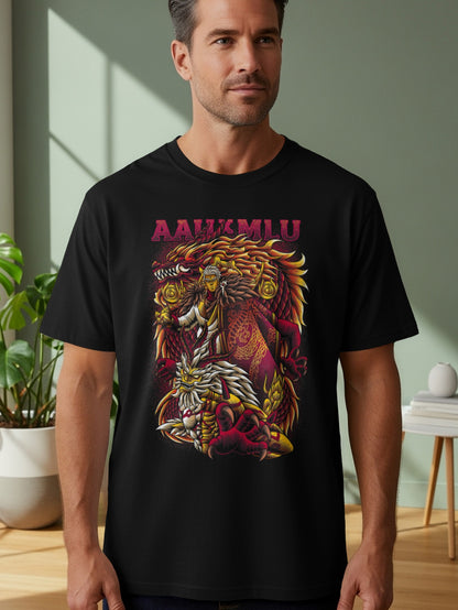 Dragon and Lion Fighting AAHXMUX Graphic T-Shirt