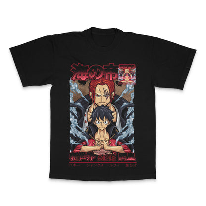 One Piece Collaboration Anime Art Black T-shirt