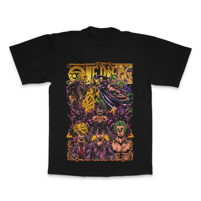 One Piece Anime Characters Design Black T-shirt