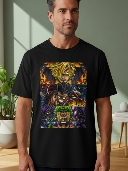 One Piece Anime Characters Graphic Black Shirt