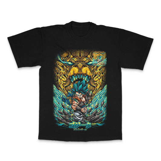 Fierce Dragon Design on Black Anime T-shirt Product